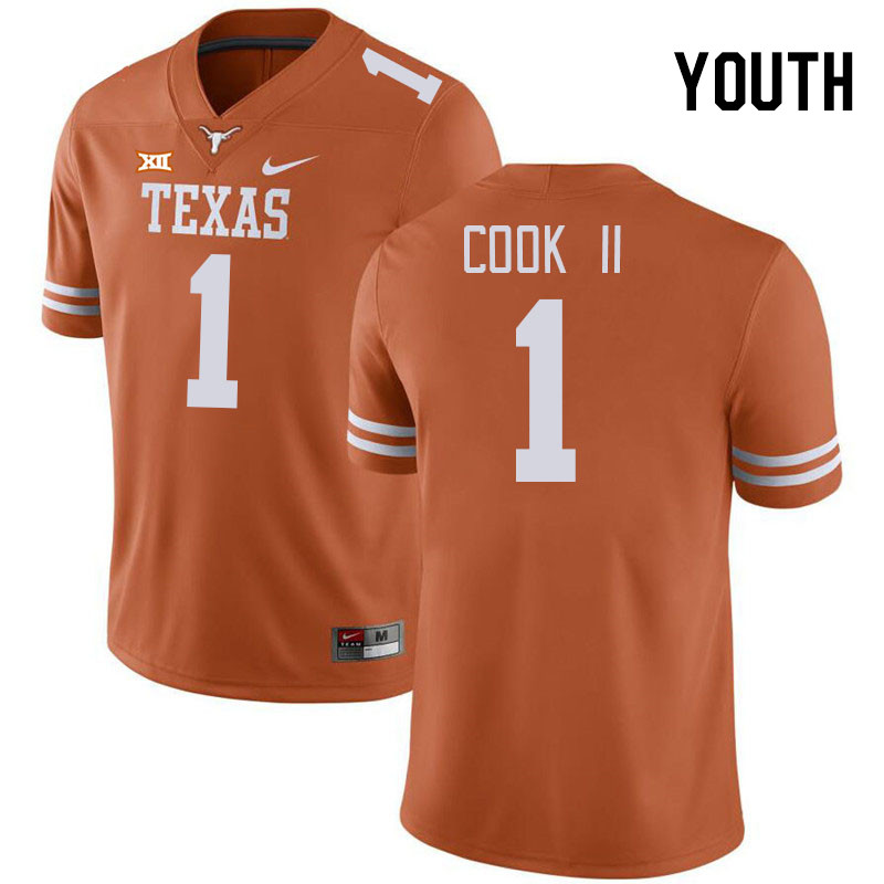 Youth #1 Johntay Cook II Texas Longhorns College Football Jerseys Stitched-Orange